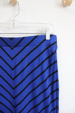 Apt. 9 Blue & Black Chevron Knit Skirt | M