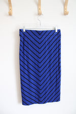 Apt. 9 Blue & Black Chevron Knit Skirt | M