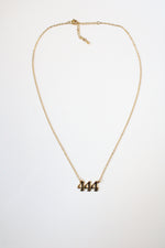 444 Angel Number Gold Tone Necklace