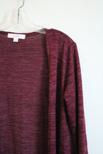 LuLaRoe Red Maroon Long Open Front Cardigan | M