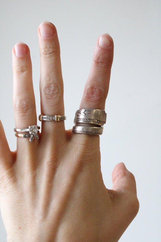 Heirloom Plate Silver Spoon Ring | Size 6