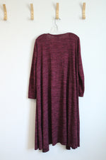 LuLaRoe Red Maroon Long Open Front Cardigan | M