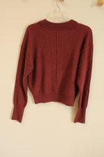 NEW Free People Muted Maroon Cashmere Sweater | S