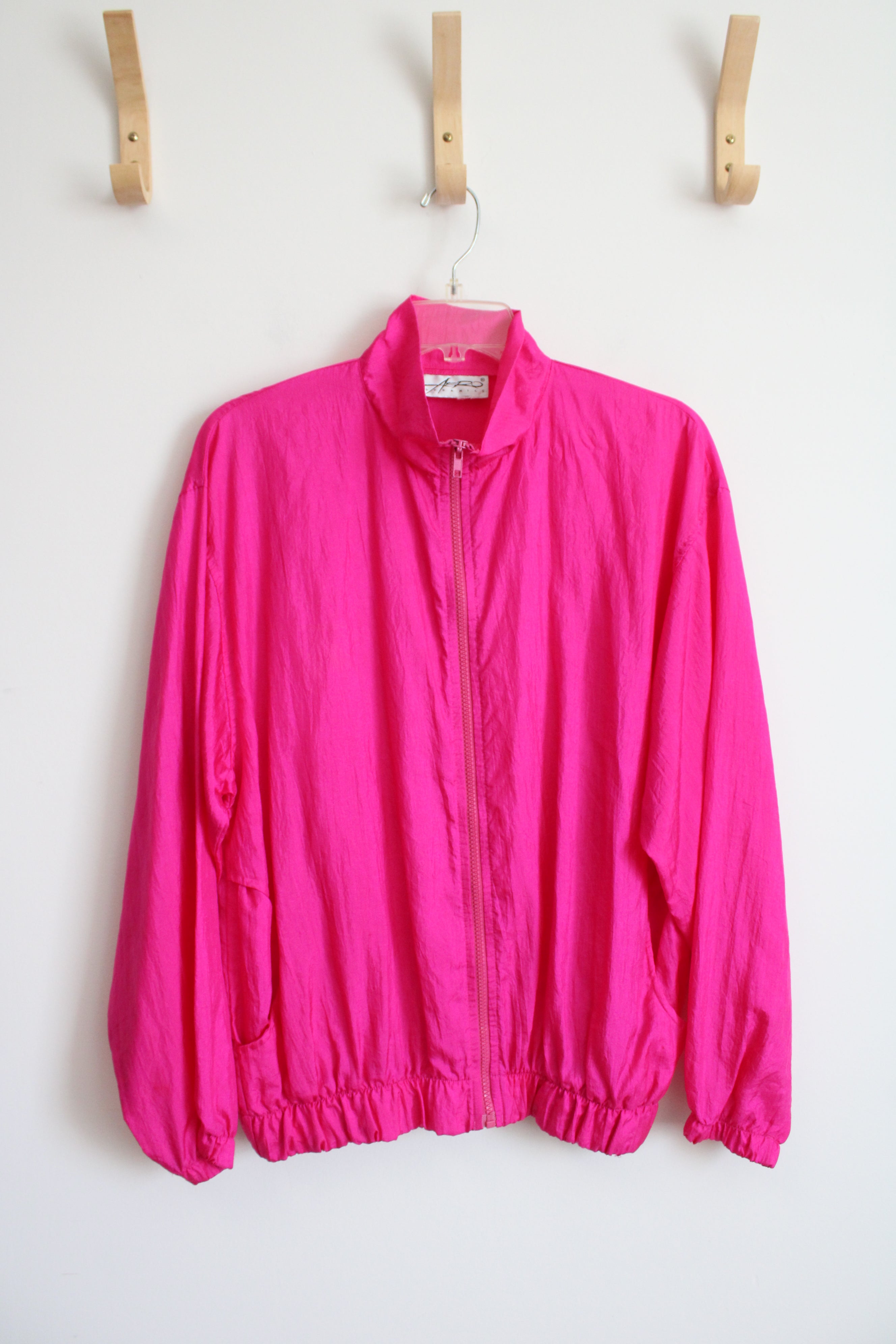 Vintage Aero Dynamics Hot Pink Lightweight Windbreaker Jacket | L