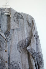 Chico's Design Gray Linen Button Down Shirt | 1