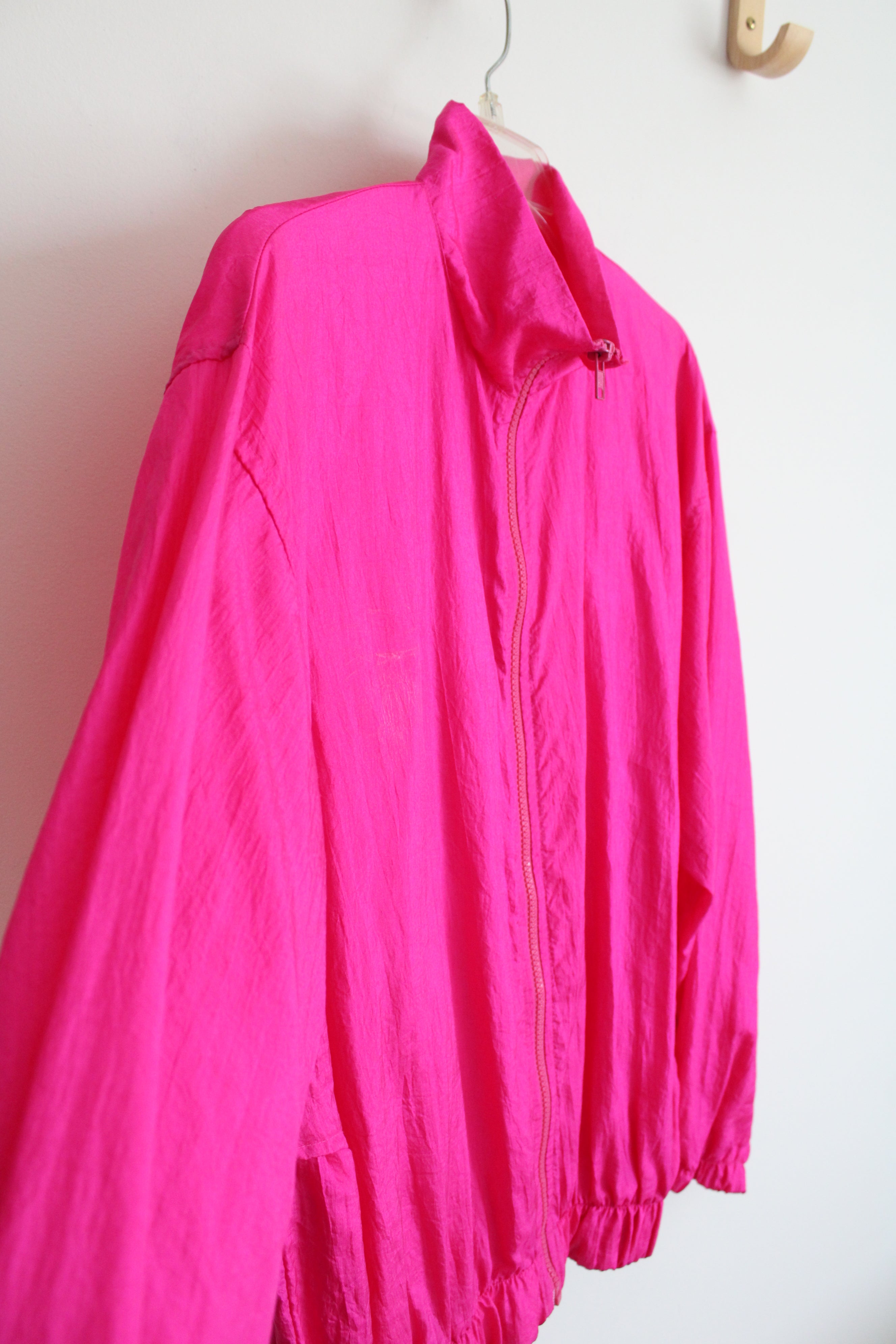 Vintage Aero Dynamics Hot Pink Lightweight Windbreaker Jacket | L