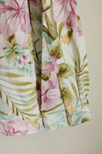 New Alfred Dunner Purple Green and Teal Tropical Floral Print Button-down Collared Jacket | 22W