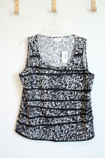 NEW Chico's Black & White Animal Print Layered Tank Top | 3