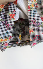 Zac & Rachel Black & White Checkered Colorful Floral Skort | 14
