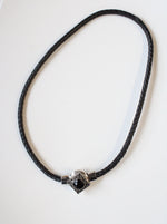 Black Stone Braided Magnetic Clasp Necklace