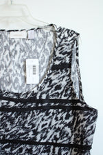 NEW Chico's Black & White Animal Print Layered Tank Top | 3