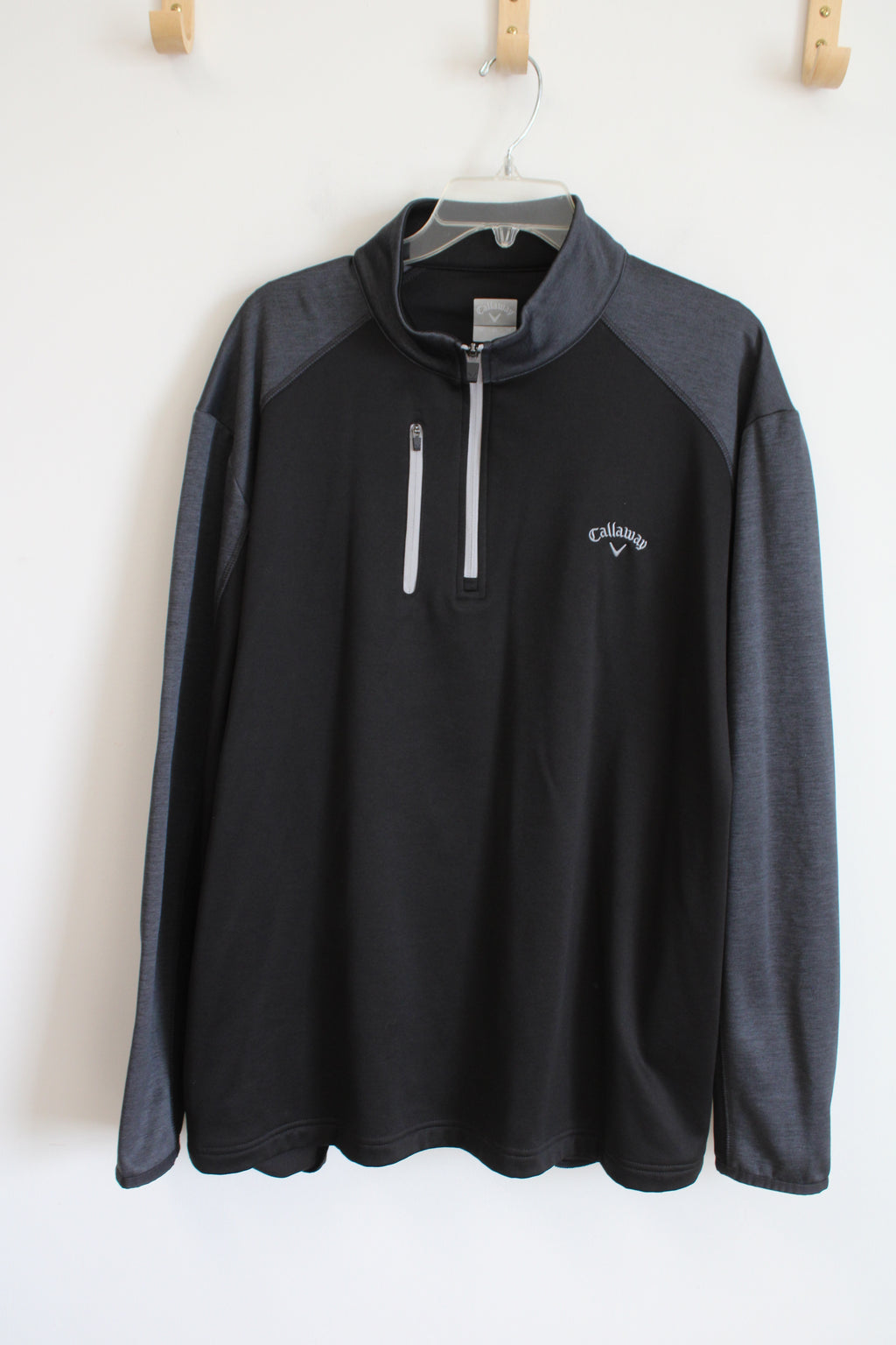 Callaway Black Gray 1/4 Zip Pullover Sweatshirt | XL