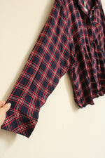 NEW Zac and Rachel Navy and Red Plaid Button Down Shirt | XL