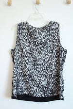 NEW Chico's Black & White Animal Print Layered Tank Top | 3
