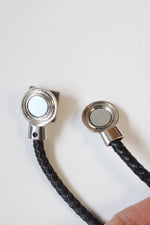 Black Stone Braided Magnetic Clasp Necklace