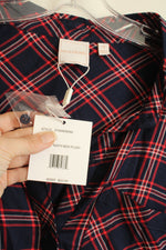 NEW Zac and Rachel Navy and Red Plaid Button Down Shirt | XL