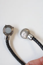 Black Stone Braided Magnetic Clasp Necklace