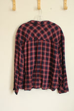 NEW Zac and Rachel Navy and Red Plaid Button Down Shirt | XL