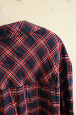 NEW Zac and Rachel Navy and Red Plaid Button Down Shirt | XL