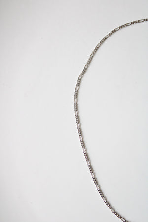 14KT White Gold Solid Figaro Curb Chain Necklace