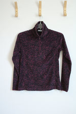 Columbia Black and Purple Arctic Air Half Zip Polar Fleece Pullover Jacket | M