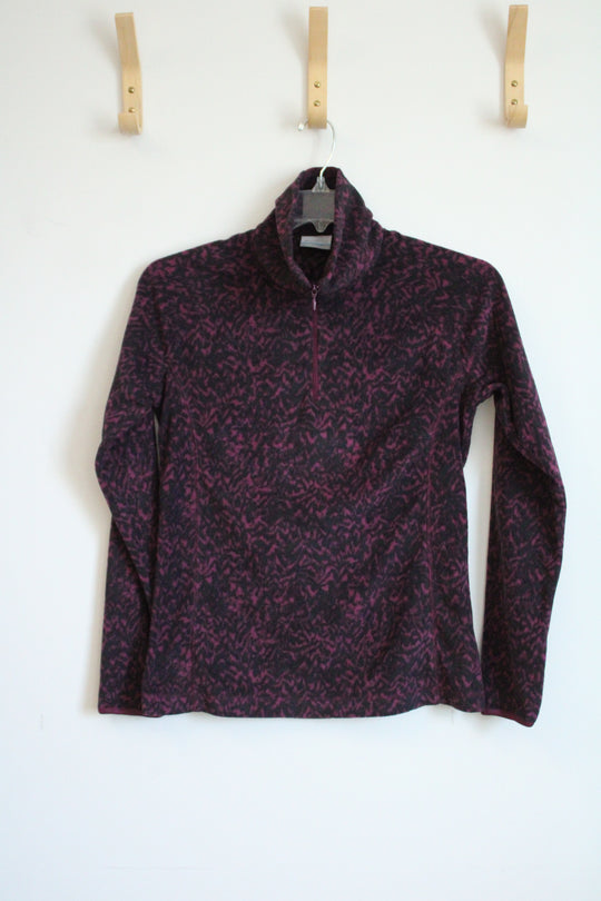 Columbia Black and Purple Arctic Air Half Zip Polar Fleece Pullover Jacket | M