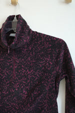 Columbia Black and Purple Arctic Air Half Zip Polar Fleece Pullover Jacket | M