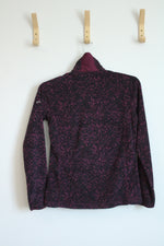 Columbia Black and Purple Arctic Air Half Zip Polar Fleece Pullover Jacket | M