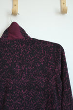 Columbia Black and Purple Arctic Air Half Zip Polar Fleece Pullover Jacket | M
