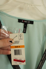 NEW Kind Of Teal Chiffon Tank with Beaded Collar | S