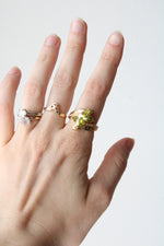 10KT Yellow Gold Marquise Cut Peridot Ring | Size 8