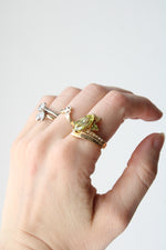 10KT Yellow Gold Marquise Cut Peridot Ring | Size 8