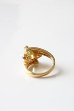 10KT Yellow Gold Marquise Cut Peridot Ring | Size 8