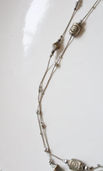 Silver Beaded Layered Necklace