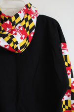 New York Area Code 212Ocean City Maryland Black Yellow Red Patterned Hoodie | L
