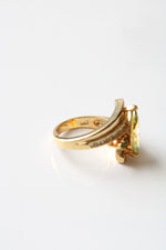 10KT Yellow Gold Marquise Cut Peridot Ring | Size 8