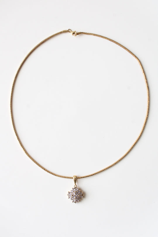 Aurafin 14K Yellow Gold Amethyst Cluster Pendant Necklace