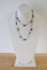 Silver Beaded Layered Necklace