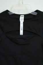 NEW Pink Victoria's Secret Black Cropped Cut-out Long Sleeve Top | M