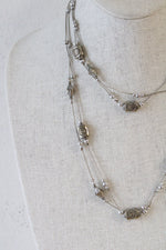 Silver Beaded Layered Necklace