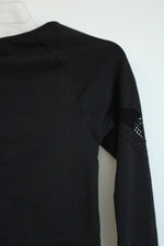 NEW Pink Victoria's Secret Black Cropped Cut-out Long Sleeve Top | M