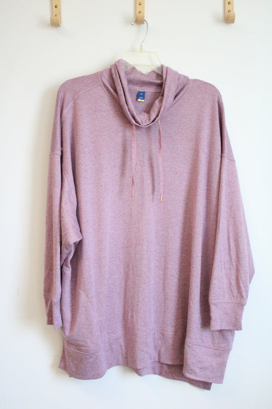 Old Navy Dusty Pink Activewear Cowl Neck Pullover | 4X