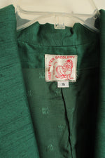 Hartmeyer Saddlery Vintage Emerald Green Long Blazer Equestrian Jacket | 16