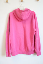 Nike Bright Pink Loose Fit Hoodie Sweatshirt | L