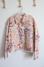 Mystree Pink & Tan Colorful Patterned Jacket | L