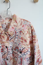 Mystree Pink & Tan Colorful Patterned Jacket | L