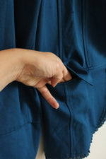 Chico's Blue Stretch Blazer with Ruffle Details | 2