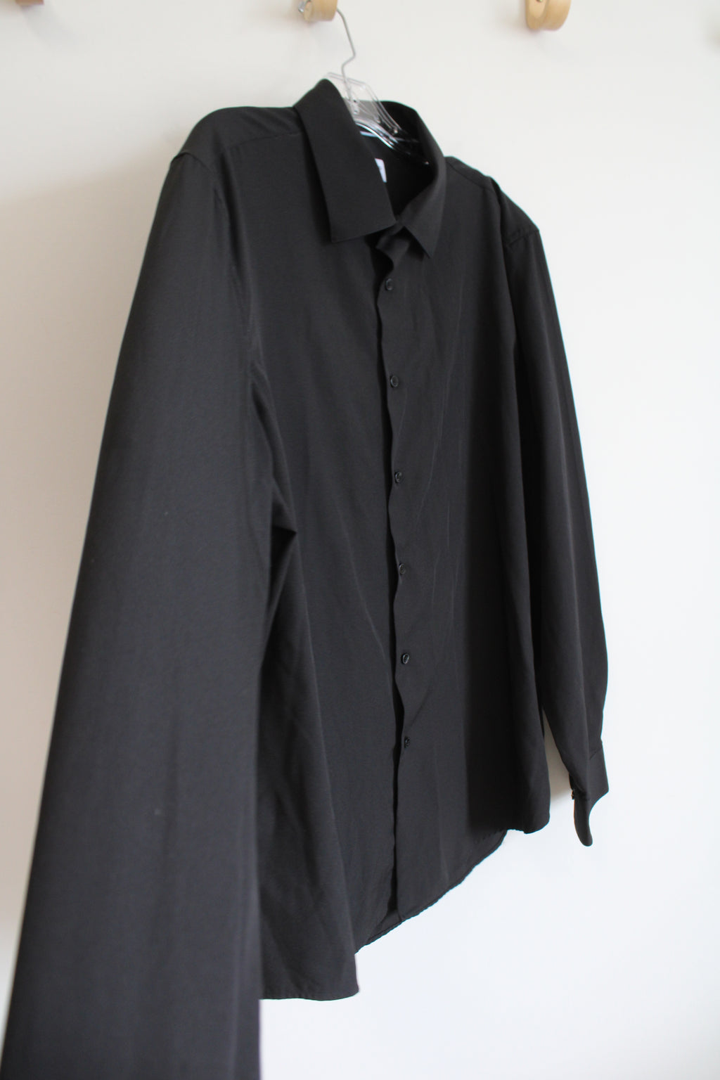Christian Aujard Paris Fitted Black Button Down Shirt | XL 17-17 1/2 36/37