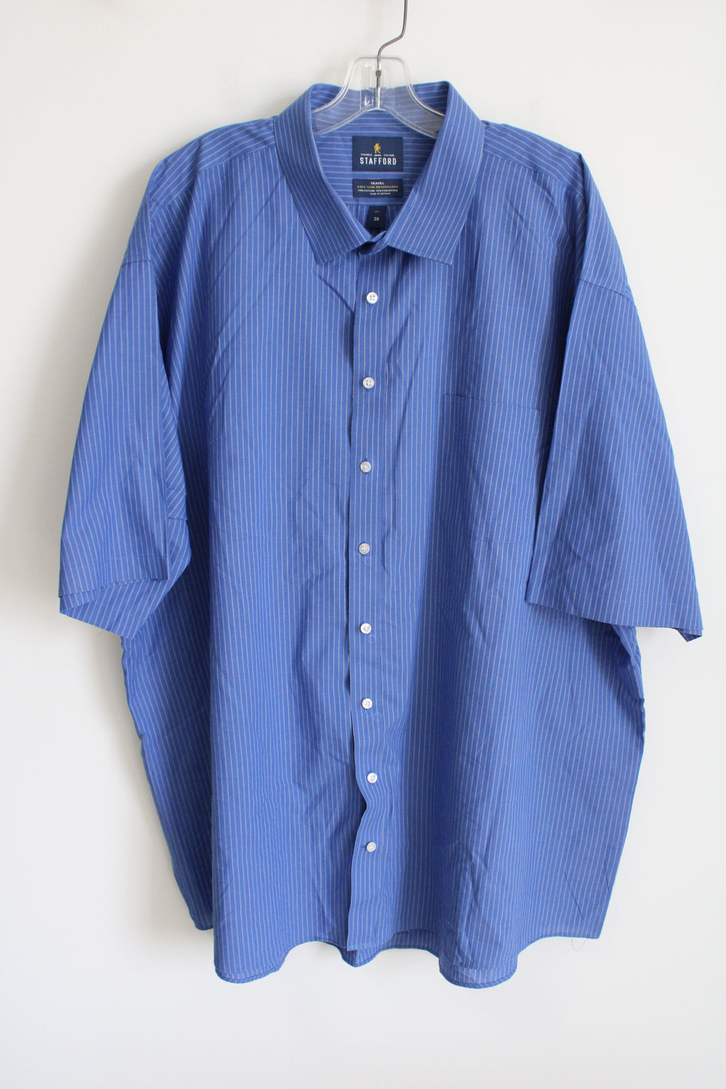 Stafford Travel Blue Striped Button Down Shirt | 20 Big