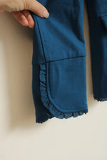 Chico's Blue Stretch Blazer with Ruffle Details | 2